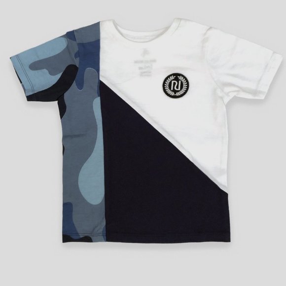 River Island Baby Boys Camouflage Color Block Embroidered Logo T-Shirt - Picture 2 of 3